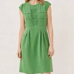 ModCloth Ara Green Vintage‑Inspired Pleated Dress Classic Fit & Flare Size S